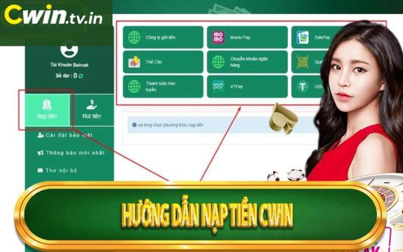 Chi tiết cách nạp tiền Cwin cực đơn giản 